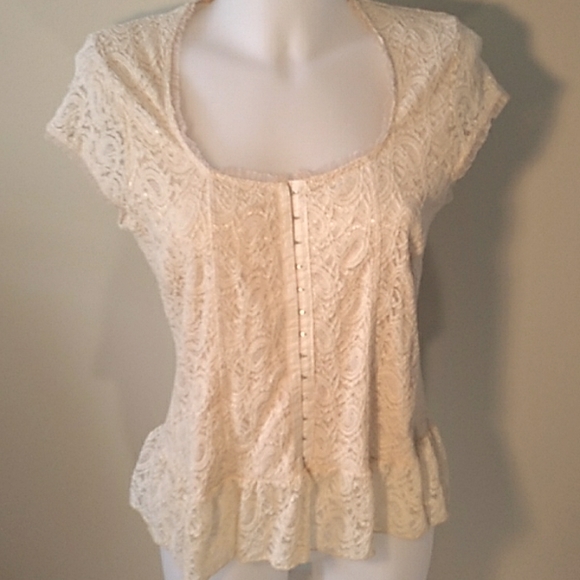 Vintage Lace Faux Corset Style Y2K Boho Fairy Top by Studio 1940. - Picture 2 of 13